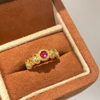 Thai blue enamel window ring