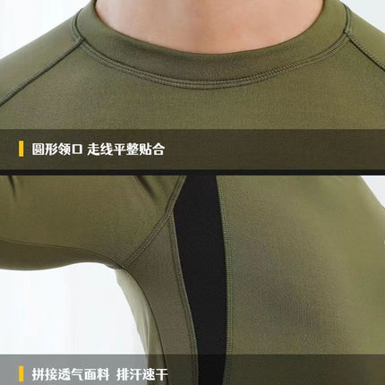 Men's Thermal Underwear Quick-Dry Winter Round Neck Anti-Static Comfortable Thickened Cold-Proof Top and Bottom Set