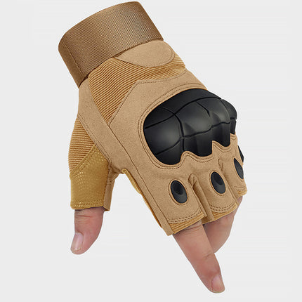 Gloves Outdoor Tactical Half-Finger Cycling Gloves Men's Mountaineering Fitness Training Iron Anti-Slip Electric Vehicle Black Hawk Gloves