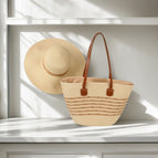 Beige six-strand braid / Hat + bag set