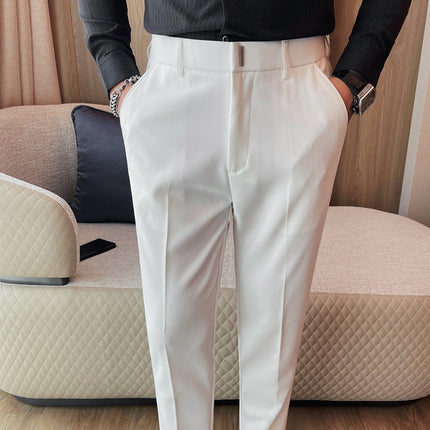 Small sweet potato grass quality autumn new men's casual pants waist elastic Korean business slim men's trousers
