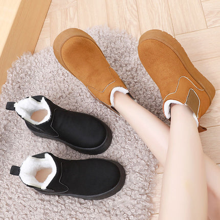 Cross-Border Winter Large Size Cotton Boots for Women 2025 New Warm Fleece-Lined Cotton Boots Thick Sole Heightening Fashion Cotton Boots for Women