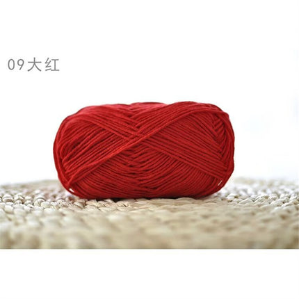 Xuefeier 4-Strand Milk Cotton Wool Ball 4-Strand Combed Cotton Thread Does Not Ball Baby Hand-Knitted DIY Cute Doll