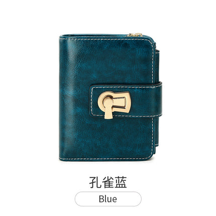 Short Women's Wallet 2024 New Multi-Functional Anti-Theft Brush Zipper Foldableing Card Holder Integrated Large Capacity Small Wallet