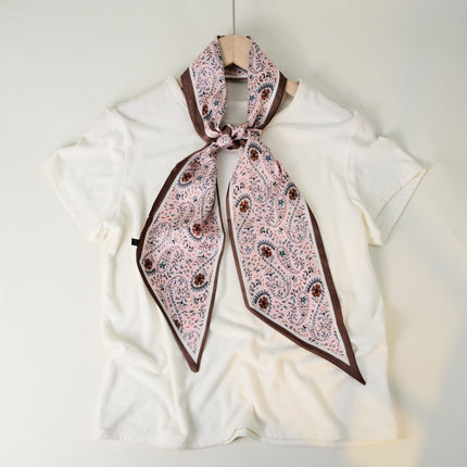 2025 European and American-style Beveled Silk Scarf Cross-border Silk Cashew Dot Long High-end Ribbon Scarf Women's Belt