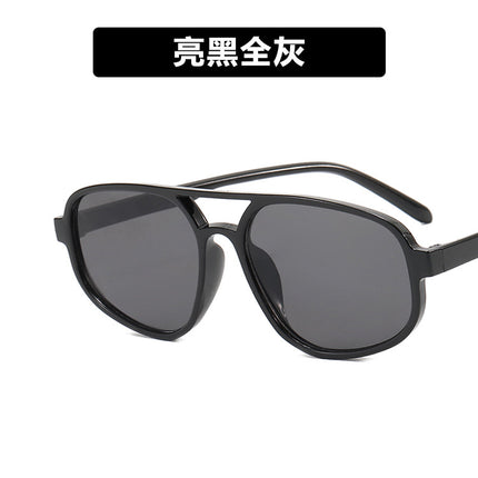 Trendy Oval Double-Bridge Sunglasses 2022 New Fashion Simple Retro Internet Celebrity Sunglasses for Women