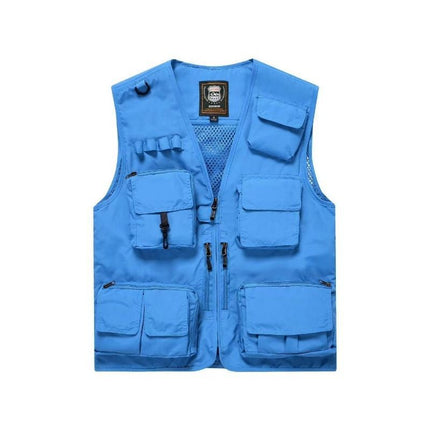 Summer New plus size Multi-pocket Custom Printing LOGO Vest Men's and Women's Vest Outdoor Photography Mountaineering Vest