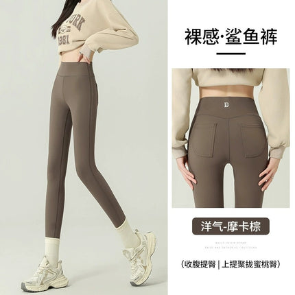 Shark Pants for Women, Thin Style 2025, High-Waisted, High-Elastic, Tummy Control, Butt-Lifting Yoga Pants, Lulu Style