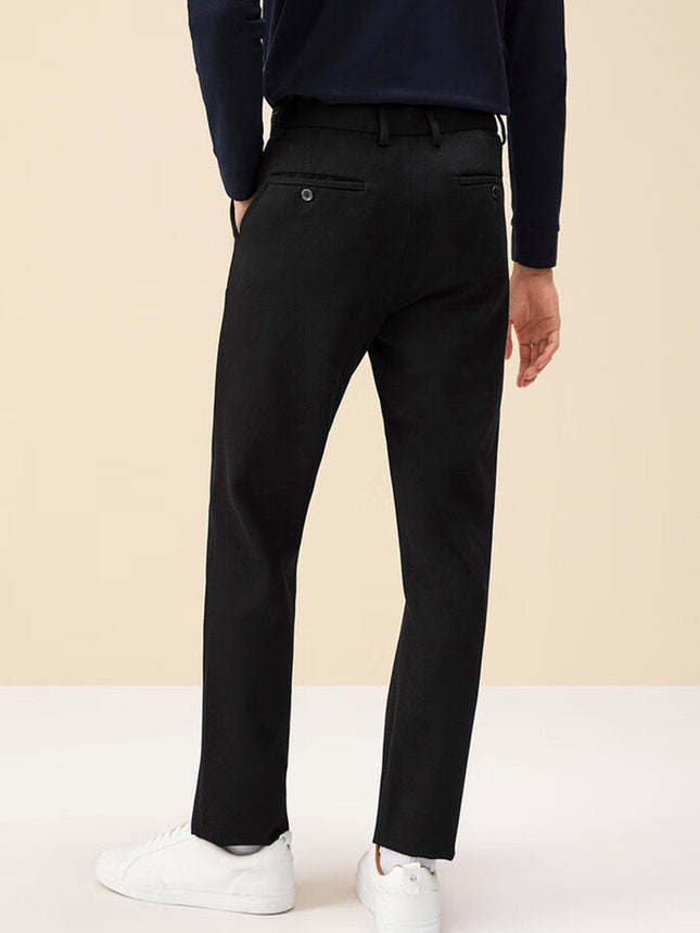 Men's Casual Pants Autumn and Winter Thick Brushed Straight Pants Business Wrinkle-Free Long Pants Men 4D275