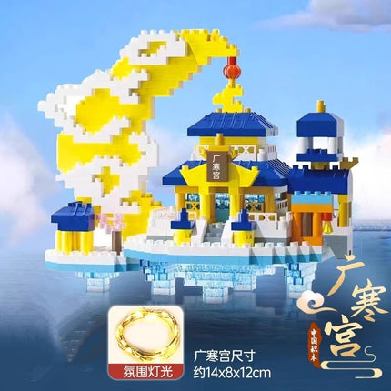 Compatible with Lego Guanghan Palace Building Blocks Puzzle Microparticles Peach Blossom Pool Chinese Style Building Assembled Creative Toys Wholesale