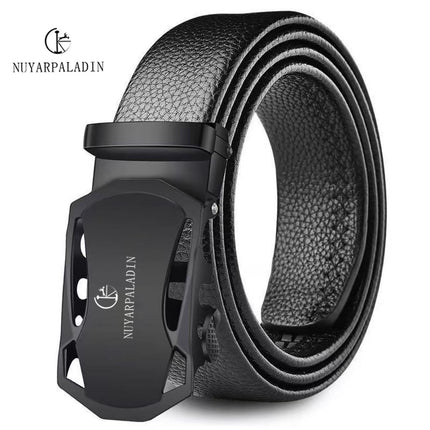 Authentic Leather Belt for Men, Automatic Buckle, Casual Business Trendy New Versatile Belt for Young and Middle-Aged Men