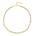 741j golden snake bone necklace