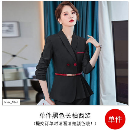 High-end business wear suit women's spring and autumn hotel front desk work wear elegant beautician beauty salon shop manager work clothes