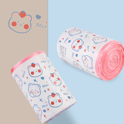 Jiayidian cartoon printed drawstring garbage bag household portable thickened kitchen closed large plastic bag
