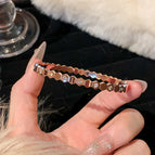 Beehive diamond bracelet [rose gold]-titanium steel