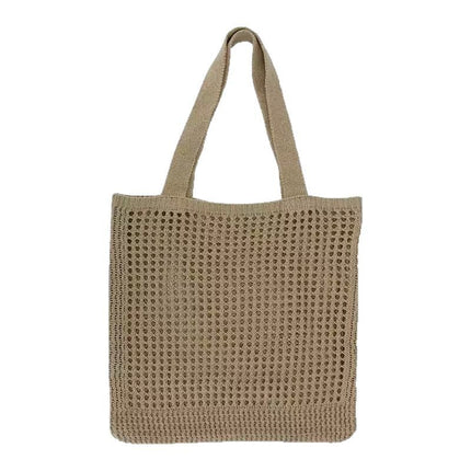 Han Feng Chic Hollow Woven Bag Fishing Net Bag Casual All-match Tote Bag Knitted Bag Shoulder Bag Holiday Beach Bag