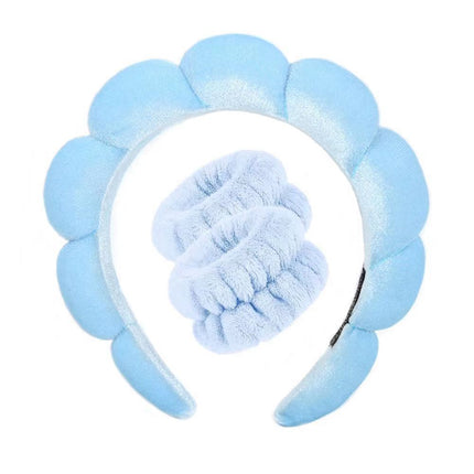 Gold Velvet spa headband hair wristband towel twist headband European and American sponge high Skull top face washing headband High sense