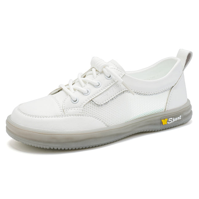 White Shoes Summer Thin Women's Shoes Mesh Breathable Tendon Bottom Cut Out 2025 New Mesh Shoes Soft Sole Shoes Large Size