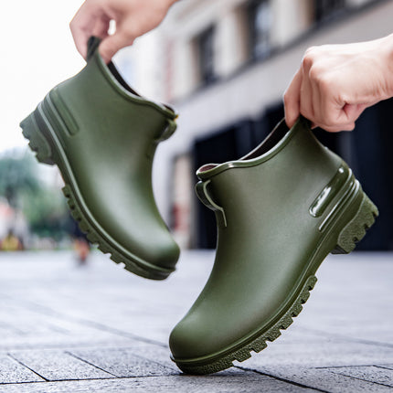 Couple Style Thickened Men's and Women's Outdoor Waterproof Anti-Slip Portable Rain Boots Wholesale Takeaway Rain Boots Short-Tube Women's Rain Boots