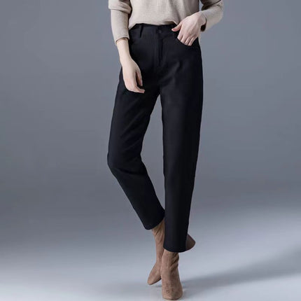 2025 Summer Thin Coffee-Colored Women's High-Waisted Loose Stretchy Slim-Fit Casual Harem Dad Jeans