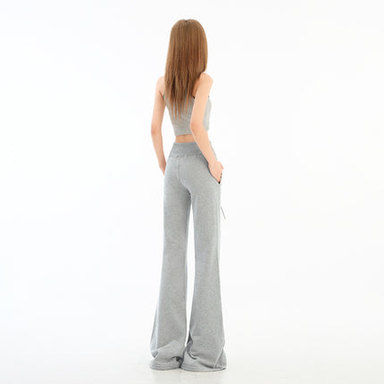 American Style Summer New Lazy Style All-match Tight Waist Slim-fit Slim-fit Loose Mop Pants Casual Micro-horn Sweat Pants for Women