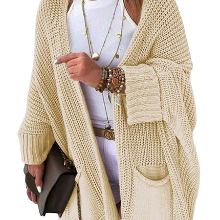 Foreign Trade Cross-border Europe and America Amazon temu Factory Sweater Women's Knitted Clear Color Long Sleeve Cardigan Jacket Fashion Autumn and Winter