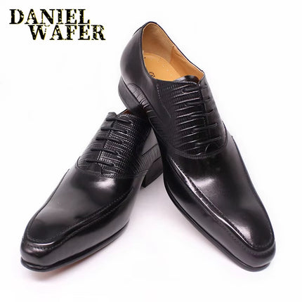Men's Business Formal Leather Shoes British Style Brown Retro Oxford Shoes Wedding Groom's Shoes Brogue Carved Men's Shoes