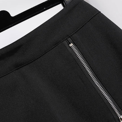Women's High-Waisted Slimming A-Line Skirt Pants 2024 Spring New Korean Style with Zipper Irregular Hot Pants