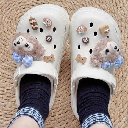 Cute Cartoon Shirley Rose Clogs for Women, 2026 Summer New Style, Outdoor Thick-Soled Slippers with a Soft Stepping Feel, Trendy Closed-Toe Sandals