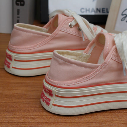 Two-Way Wear Thick-Soled Canvas Shoes for Women, Dopamine Sneakers, White Shoes, 2026 New Spring/Summer Thin Style, Trendy on Instagram