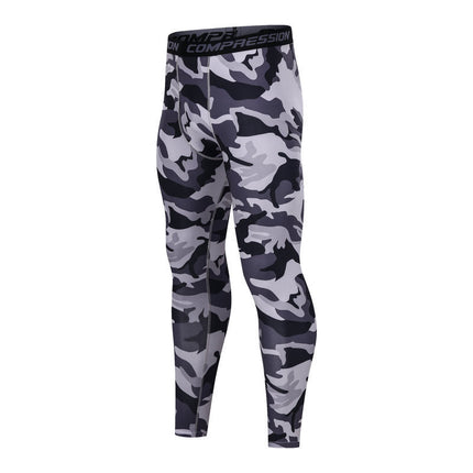 Sports Fitness trousers men's tight quick-drying leggings spring and autumn sports training basketball compression pants new printed pants