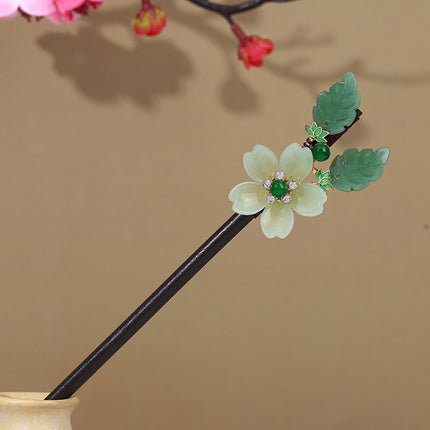 Antique Hairpin Step Tassel Wood Hairpin Imitation Ebony Headwear Disc Hair Simple Accessories Ancient Dress Hairpin Women's Hair