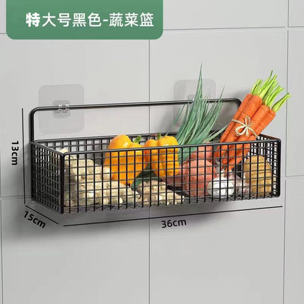 Bathroom bathroom shelf kitchen living room dormitory wall hanging punch-free storage rack storage rack hanging basket nail-free