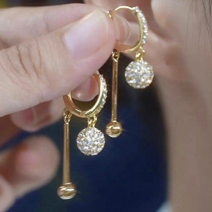 High-End Fashion Rhinestone Ball Earrings 2025 New Trendy Korean Style Versatile Earrings for Women