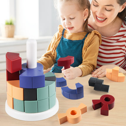 Children's DIY Matching Variety Cube Building Blocks Cylindrical Stacking Music Parent-Child Interactive Building Blocks Toy