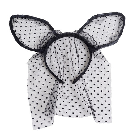 Sexy Lace Small Rabbit Ears Veil Velvet Edge Annual Meeting party Sex party Hair Accessories Animal Head Buckle Hair Hoop