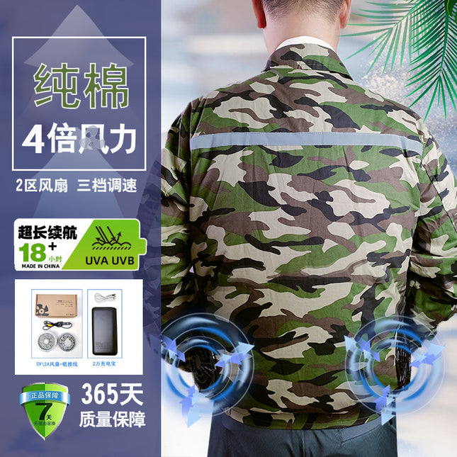 Cotton Fan Cooling Work Jacket Camouflage / Veste travail ventilée coton camouflage