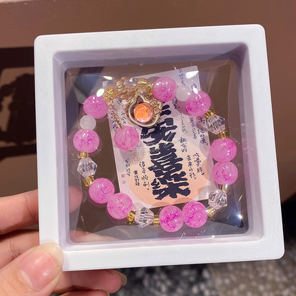 New Ethnic Style Beaded Bracelets Wholesale Gift Box Imitation Crystal Bracelets Butterfly Textured Hand Ornaments Night Market Stalls