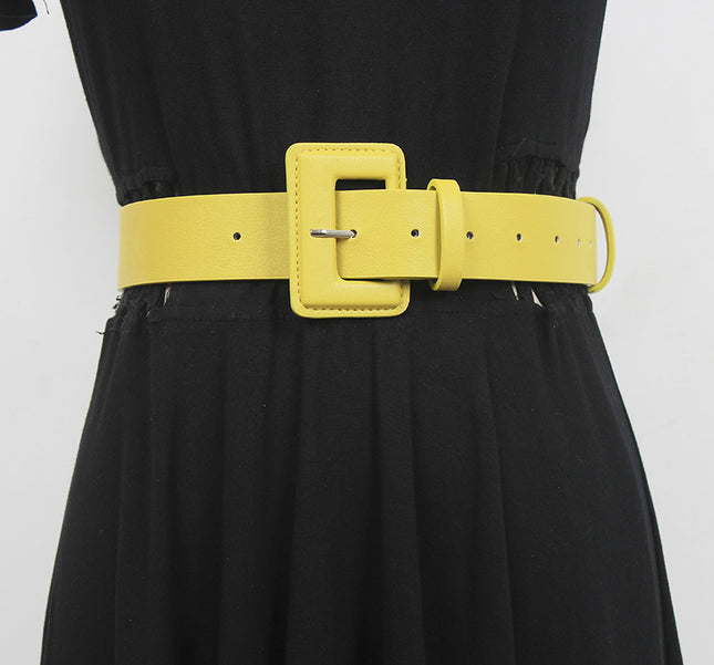 Belt Women's wide purple Korean style yellow pink belt women's fashion all-match dress sweater waist seal