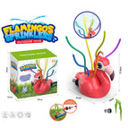 Colorful spraying flamingo