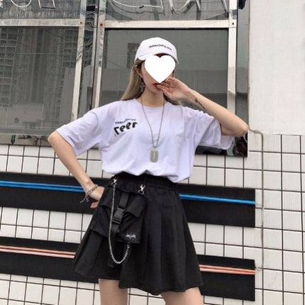 Pleated Skirt Short Skirt High Waist Black Skirt Women's A-Line Skirt 2020 New Skirt Tutu Skirt Student Summer