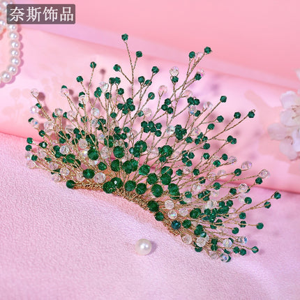 Naisa326 Colorful Crystal Wedding Dress Accessories Rhinestone Crown Wedding Bride Preparation Supplies Styling Headdress