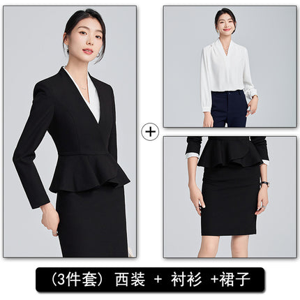 Professional Suit suit Women 2024 Spring and Autumn New Hotel Front Desk Formal Formal Dress Temperament Dress Overalls