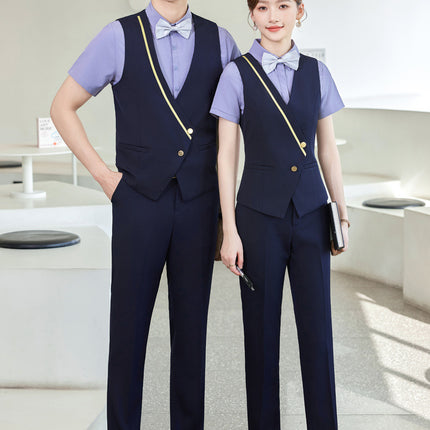 Bar KTV Western restaurant work wear slim vest suit women's new hotel front desk waiter work clothes men