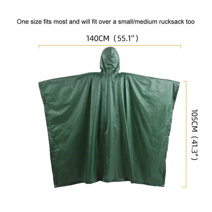 Camouflage Square Raincoat Outdoor Multifunctional Three-in-One Raincoat Mountaineering Camping Mat Canopy Poncho Adult Poncho