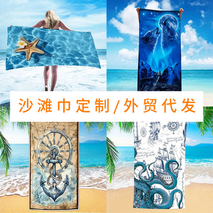 Cross-border Beach Towel Quick-drying Absorbent Beach Towel Microfiber Digital Printing Bath Towel Adult Amazon Plus