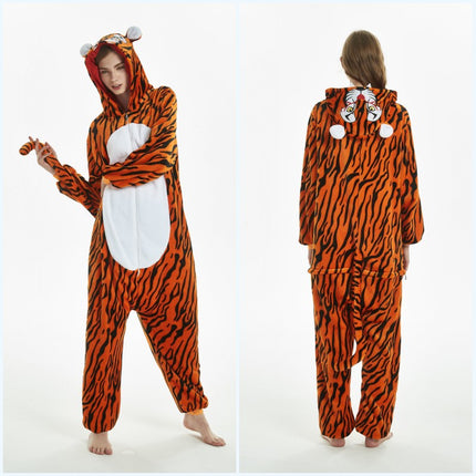 Cartoon One-Piece Cross-Border New Flannel Autumn and Winter Pajamas Animal Luminous Pegasus Dinosaur Couple Pajamas Home Clothes