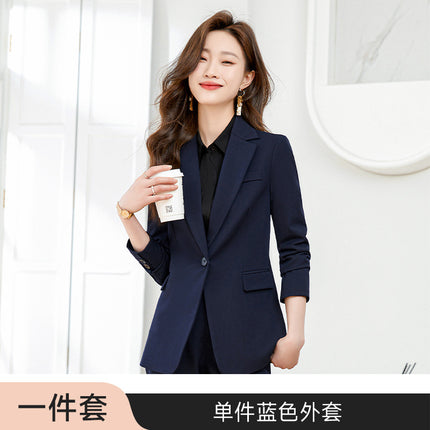 Black suit jacket Women's Spring and Autumn work clothes professional temperament civil servant interview formal wear women's suit suit