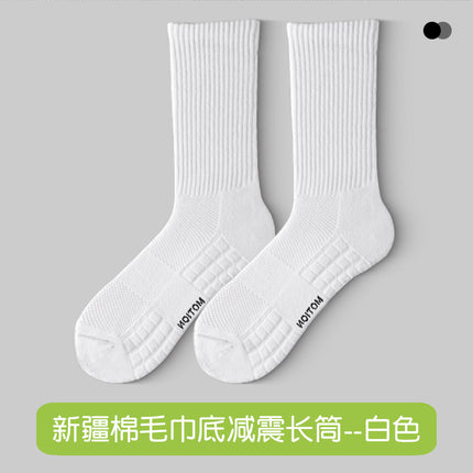 Zhuji socks summer thin men's sweat-absorbent deodorant boat socks short socks long tube cotton men's towel bottom mid-tube socks