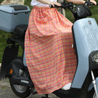 Pink plaid-Sun-proof skirt / Free size (40.00 kg-85.00 kg